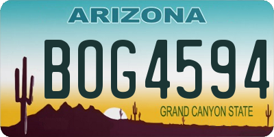AZ license plate BOG4594