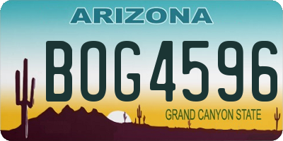 AZ license plate BOG4596