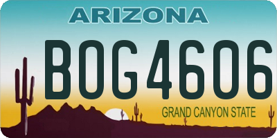 AZ license plate BOG4606