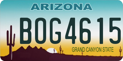 AZ license plate BOG4615