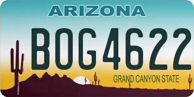 AZ license plate BOG4622