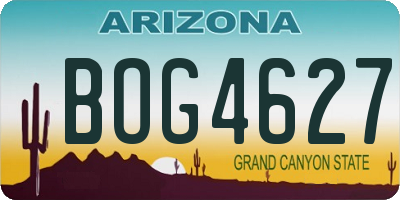 AZ license plate BOG4627