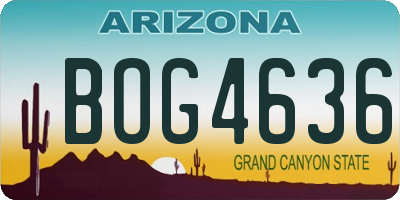 AZ license plate BOG4636
