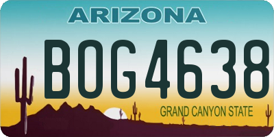 AZ license plate BOG4638