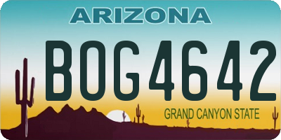 AZ license plate BOG4642