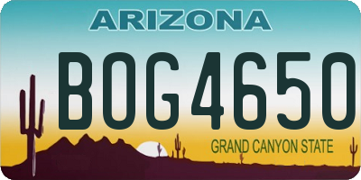 AZ license plate BOG4650