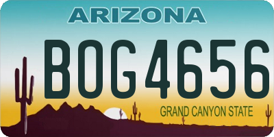 AZ license plate BOG4656