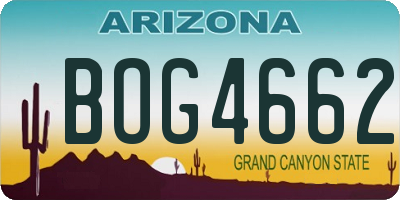 AZ license plate BOG4662