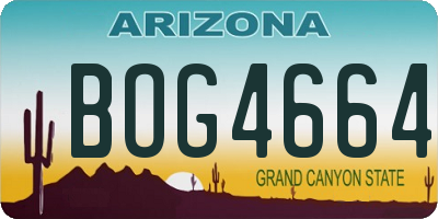 AZ license plate BOG4664