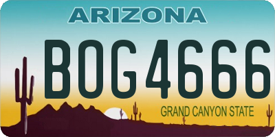 AZ license plate BOG4666