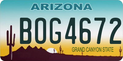 AZ license plate BOG4672