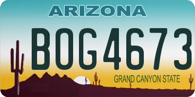 AZ license plate BOG4673