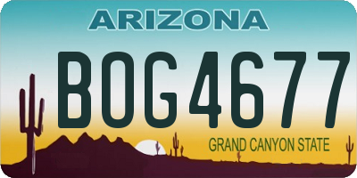 AZ license plate BOG4677