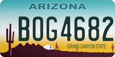 AZ license plate BOG4682