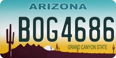 AZ license plate BOG4686