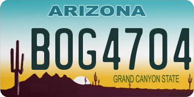 AZ license plate BOG4704