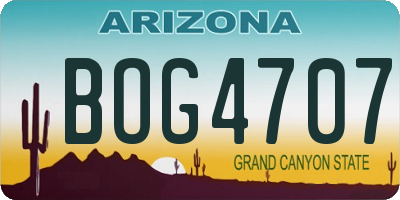 AZ license plate BOG4707