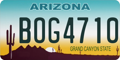 AZ license plate BOG4710