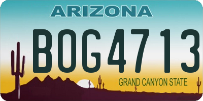 AZ license plate BOG4713