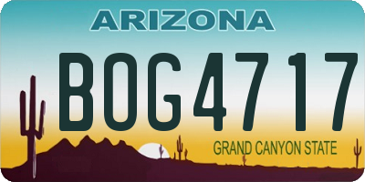 AZ license plate BOG4717