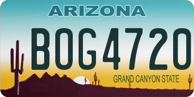 AZ license plate BOG4720