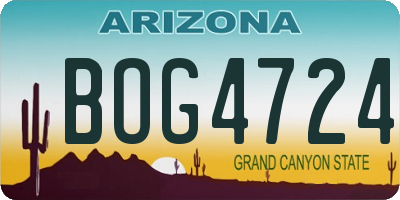 AZ license plate BOG4724