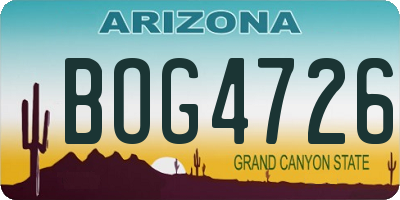 AZ license plate BOG4726