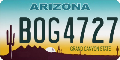 AZ license plate BOG4727