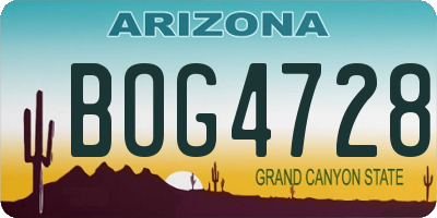 AZ license plate BOG4728