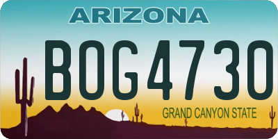 AZ license plate BOG4730