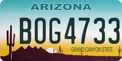AZ license plate BOG4733