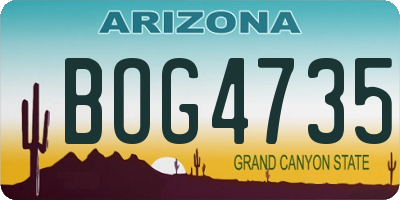 AZ license plate BOG4735