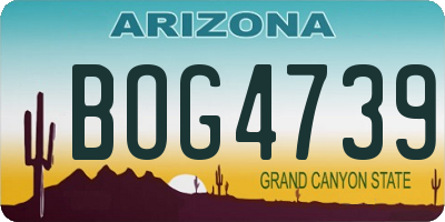 AZ license plate BOG4739