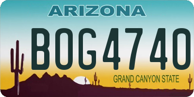 AZ license plate BOG4740