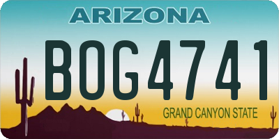 AZ license plate BOG4741