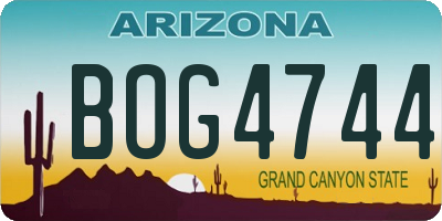 AZ license plate BOG4744