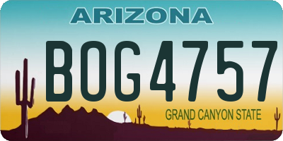 AZ license plate BOG4757