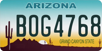 AZ license plate BOG4768
