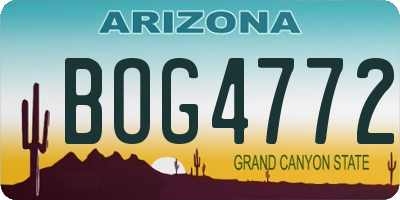 AZ license plate BOG4772