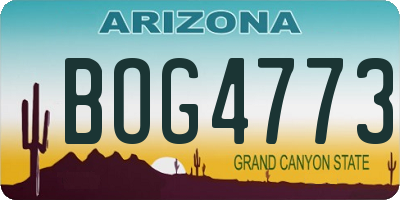 AZ license plate BOG4773