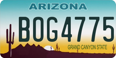 AZ license plate BOG4775