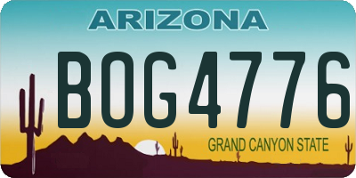 AZ license plate BOG4776