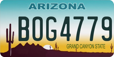 AZ license plate BOG4779