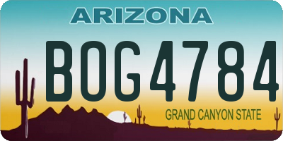 AZ license plate BOG4784