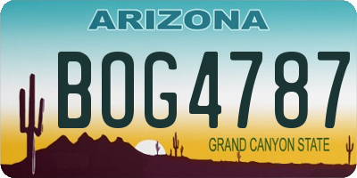 AZ license plate BOG4787
