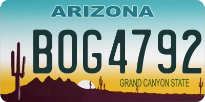 AZ license plate BOG4792