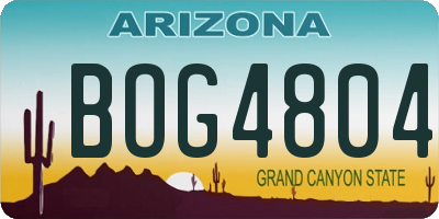 AZ license plate BOG4804