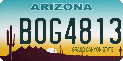 AZ license plate BOG4813