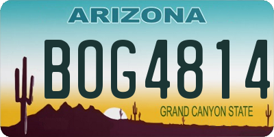 AZ license plate BOG4814