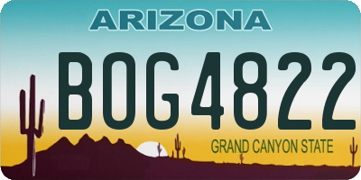 AZ license plate BOG4822